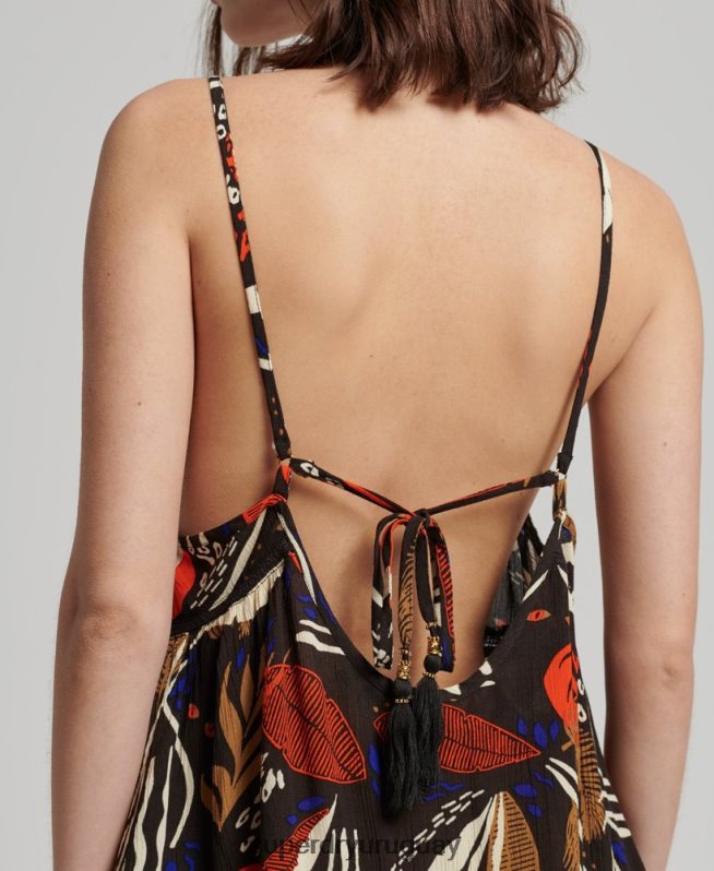 uy Superdry mujer mini vestido camisero de playa marrón DT2N8Z2504 ropa
