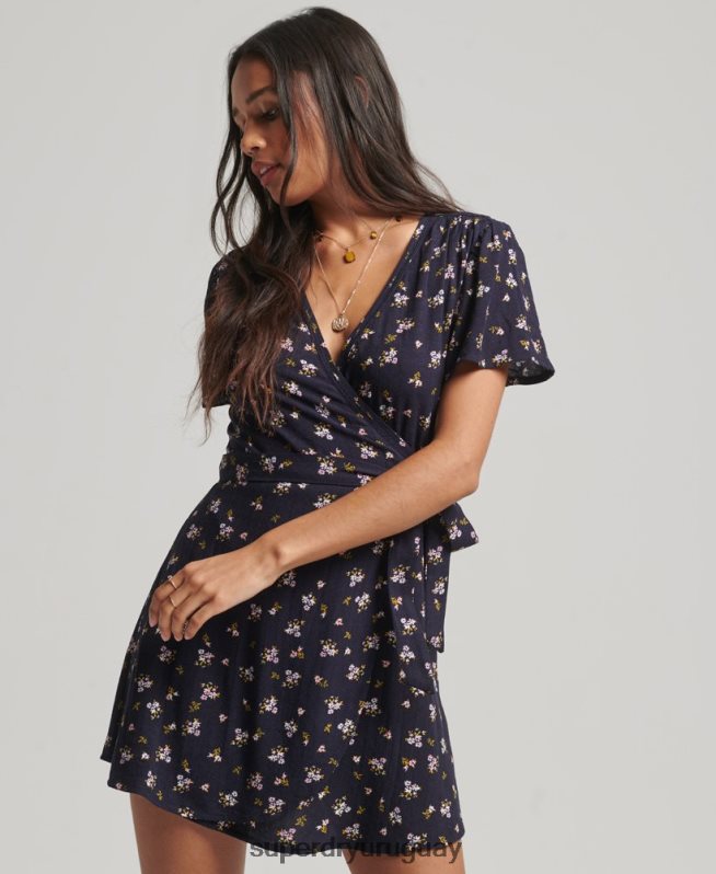 uy Superdry mujer minivestido cruzado vintage Armada DT2N8Z2529 ropa