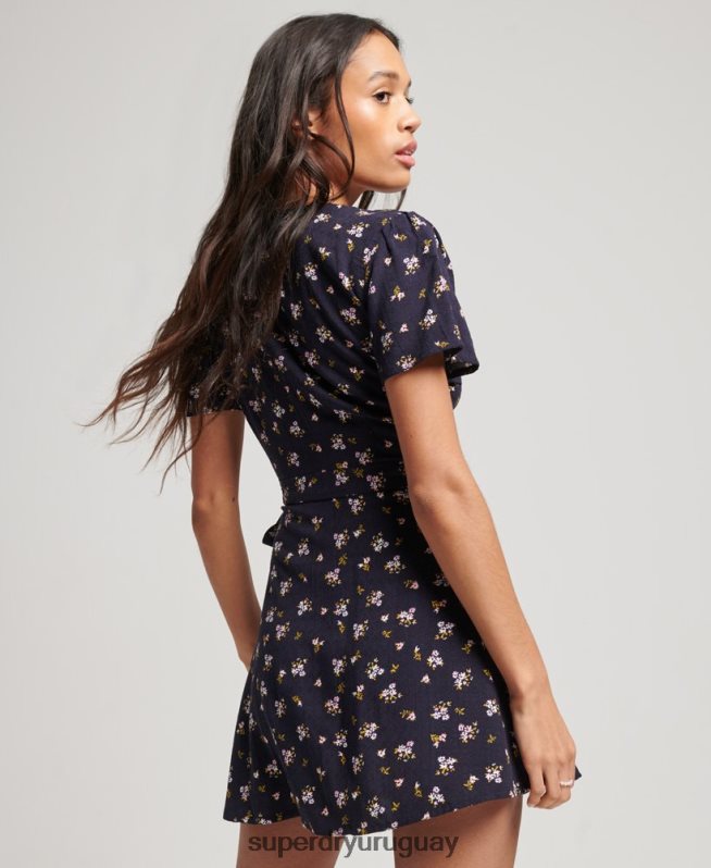 uy Superdry mujer minivestido cruzado vintage Armada DT2N8Z2529 ropa