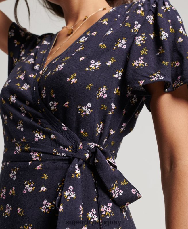 uy Superdry mujer minivestido cruzado vintage Armada DT2N8Z2529 ropa