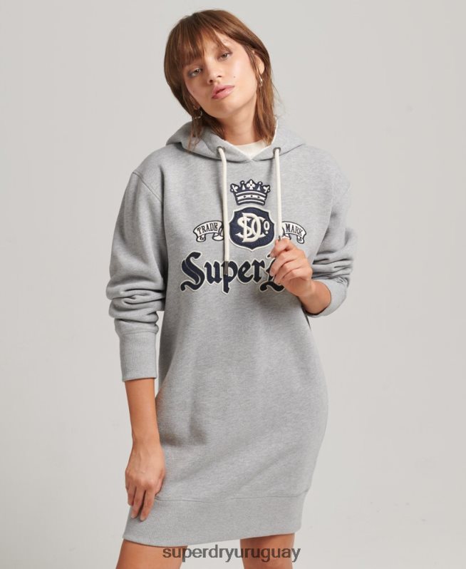 uy Superdry mujer orgullo en el vestido artesanal con capucha gris DT2N8Z2456 ropa