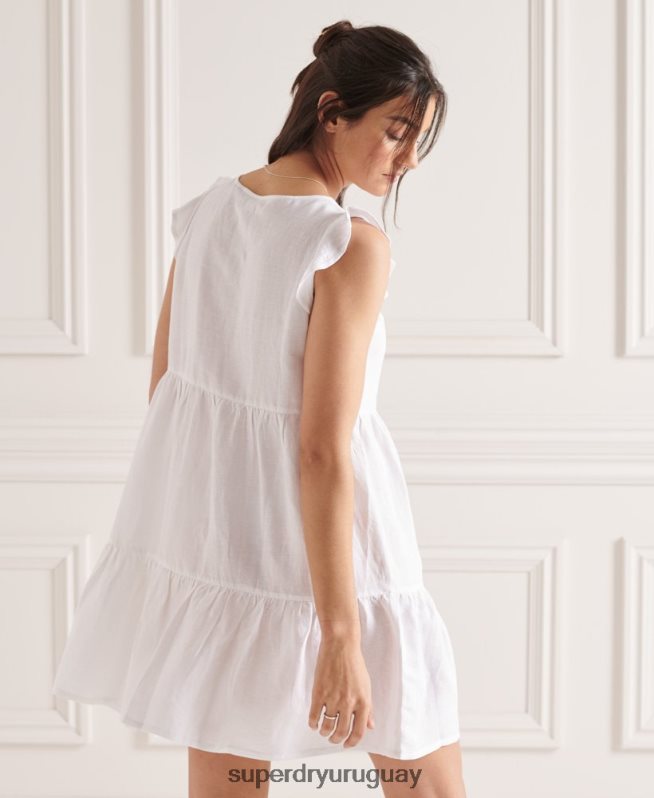 uy Superdry mujer vestido a capas Tinsley blanco DT2N8Z2514 ropa