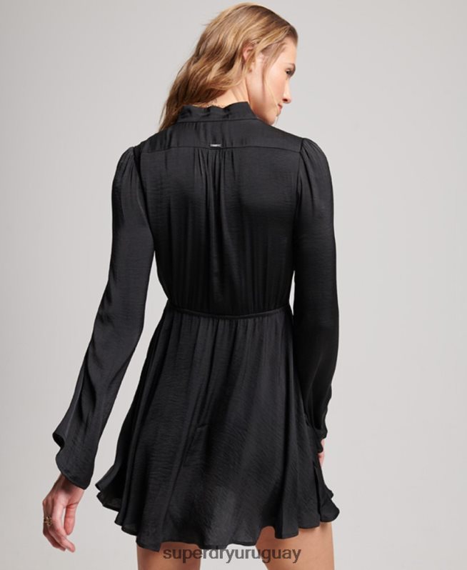uy Superdry mujer vestido acampanado studios negro DT2N8Z2412 ropa