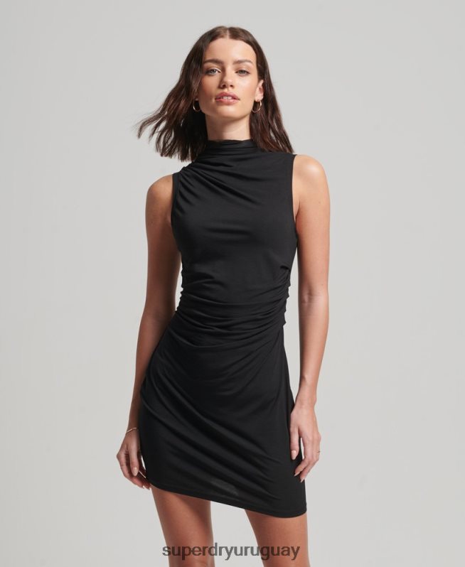 uy Superdry mujer vestido backstage de jersey de studios negro DT2N8Z2427 ropa