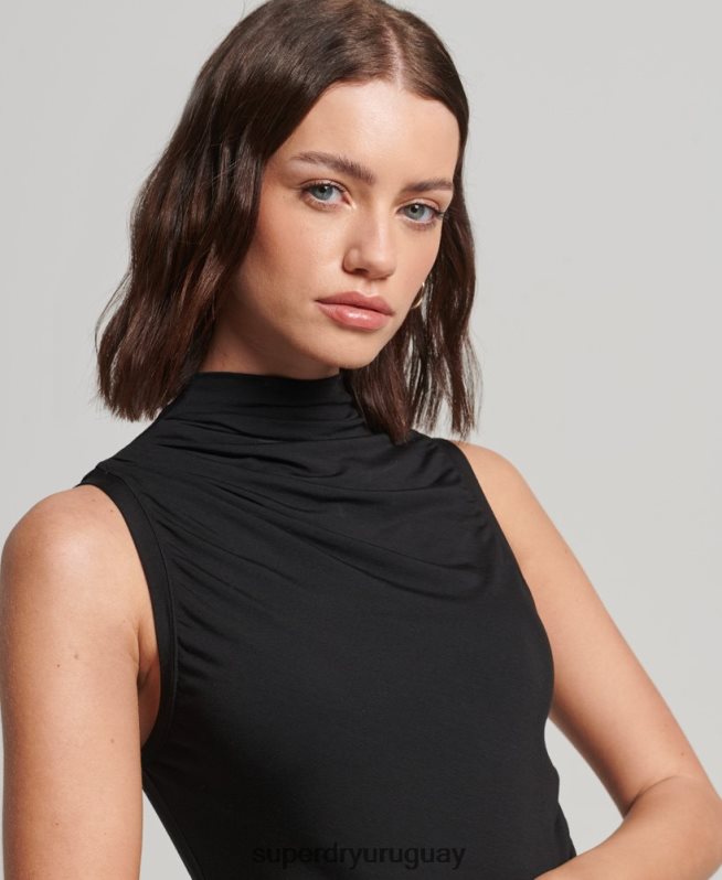 uy Superdry mujer vestido backstage de jersey de studios negro DT2N8Z2427 ropa