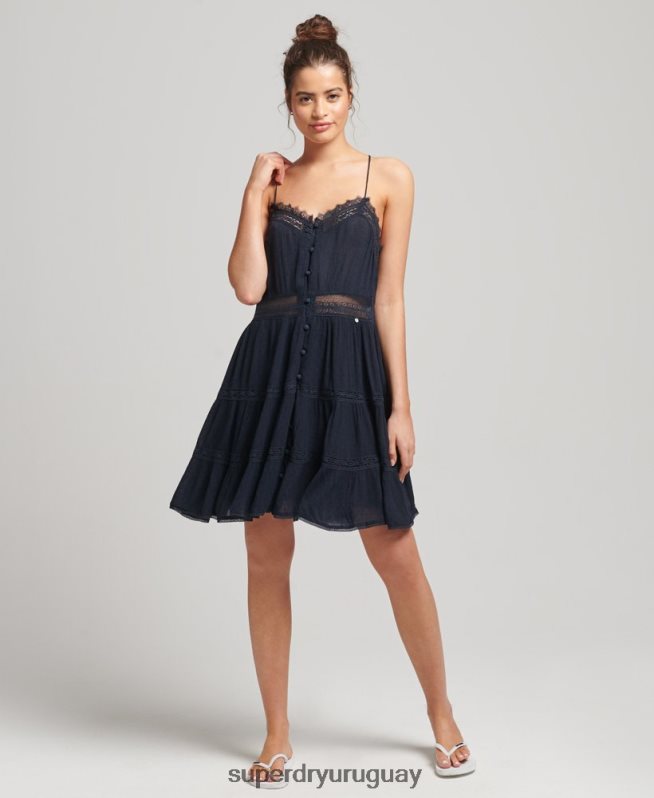 uy Superdry mujer vestido camisero alana Armada DT2N8Z2489 ropa