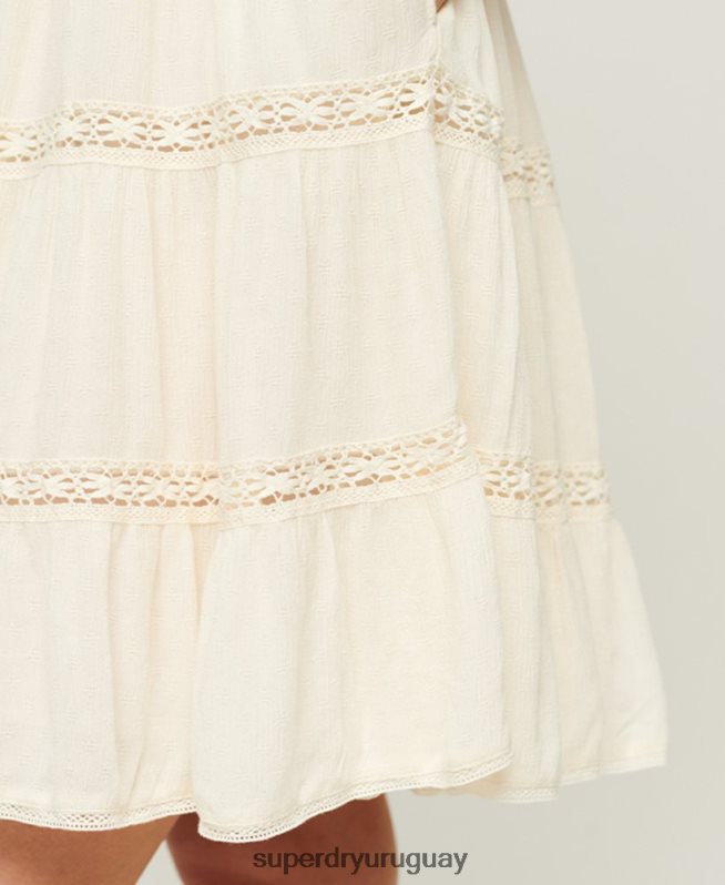 uy Superdry mujer vestido camisero alana crema DT2N8Z2370 ropa