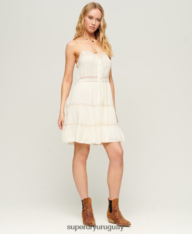 uy Superdry mujer vestido camisero alana crema DT2N8Z2370 ropa