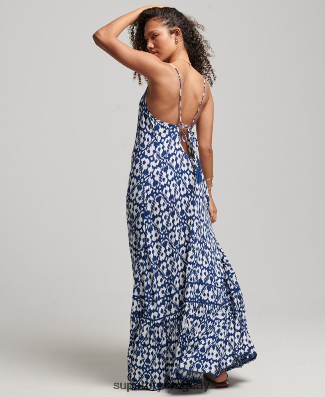 uy Superdry mujer vestido camisero largo azul DT2N8Z2380 ropa