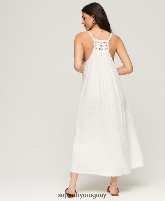 uy Superdry mujer vestido camisola largo halter vintage crema DT2N8Z2390 ropa