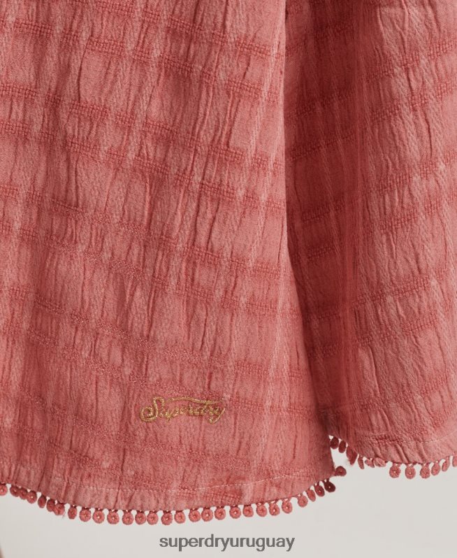 uy Superdry mujer vestido camisola largo halter vintage rosa DT2N8Z2386 ropa