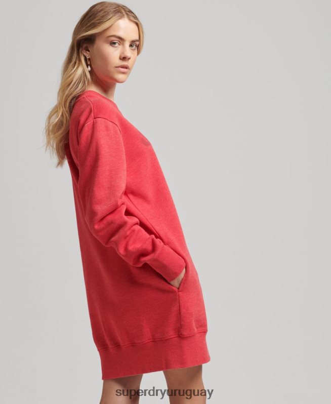 uy Superdry mujer vestido clásico cooper rojo DT2N8Z2553 ropa