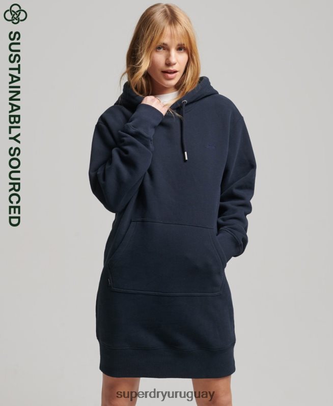 uy Superdry mujer vestido con capucha y logo vintage de algodón orgánico Armada DT2N8Z2515 ropa