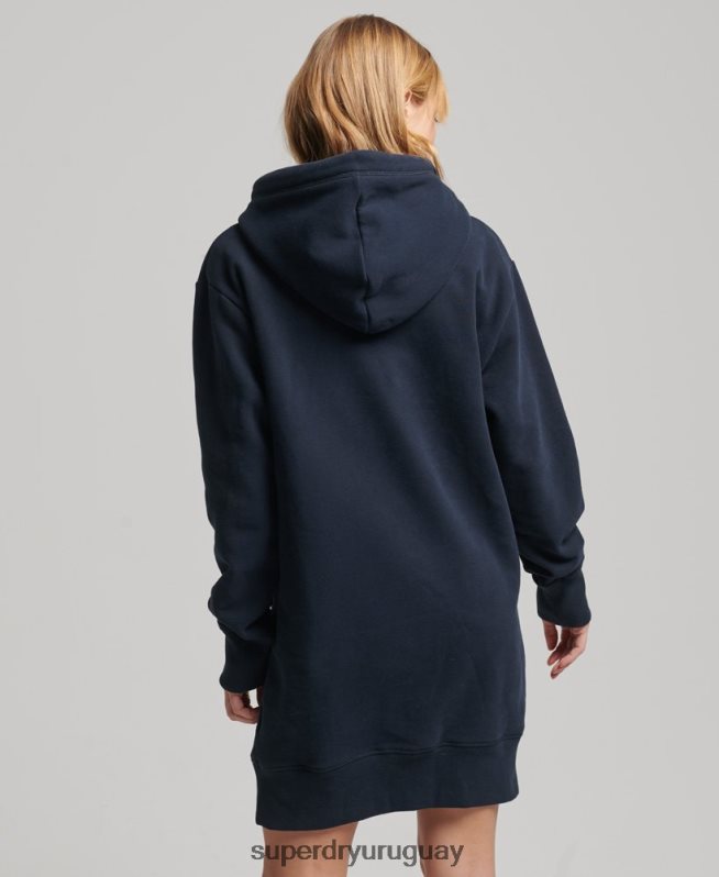 uy Superdry mujer vestido con capucha y logo vintage de algodón orgánico Armada DT2N8Z2515 ropa