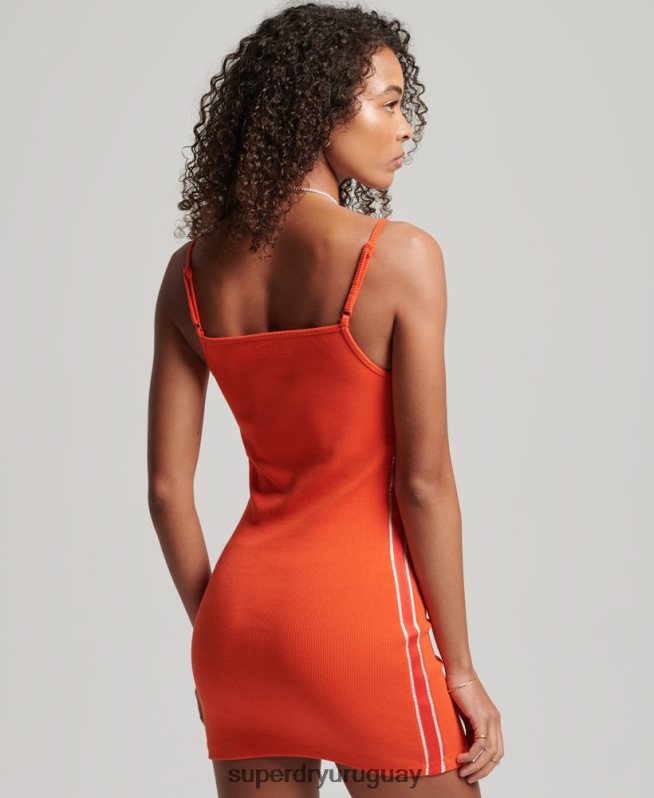 uy Superdry mujer vestido con tiras y logo naranja DT2N8Z2471 ropa