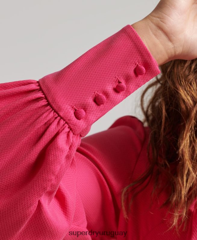 uy Superdry mujer vestido corto a capas rosa DT2N8Z2550 ropa