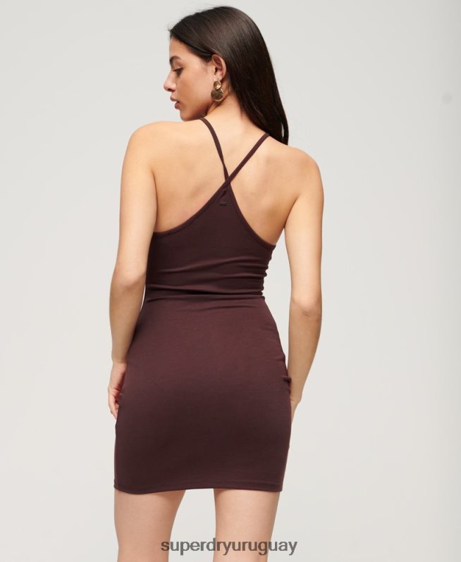 uy Superdry mujer vestido corto con tirantes marrón DT2N8Z2141 ropa