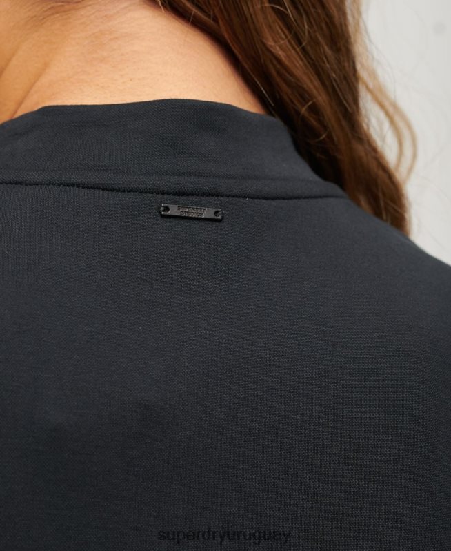 uy Superdry mujer vestido corto evasé sin mangas negro DT2N8Z1959 ropa