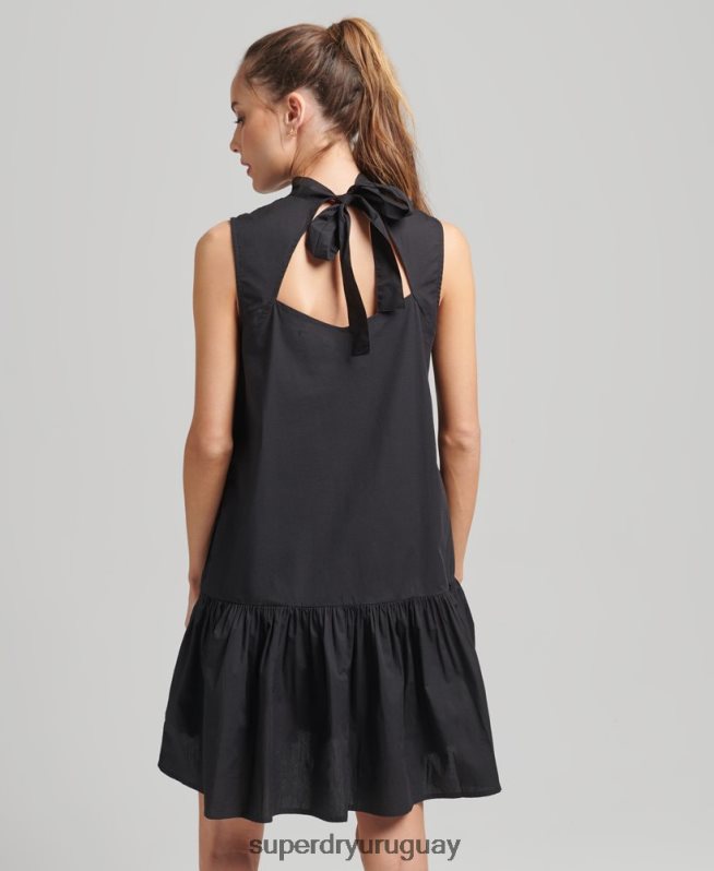 uy Superdry mujer vestido corto tejido negro DT2N8Z2537 ropa