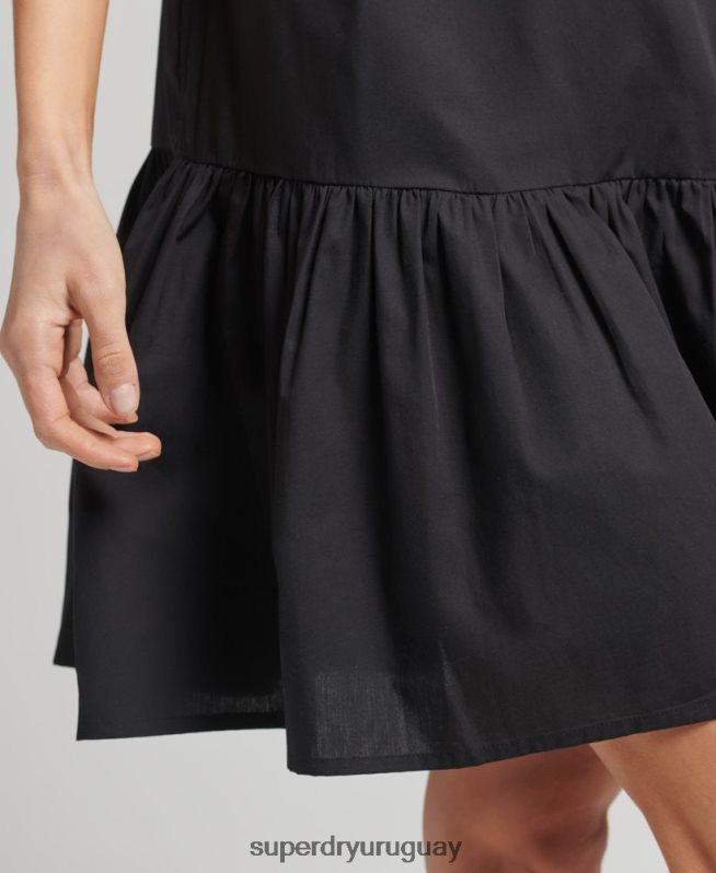 uy Superdry mujer vestido corto tejido negro DT2N8Z2537 ropa