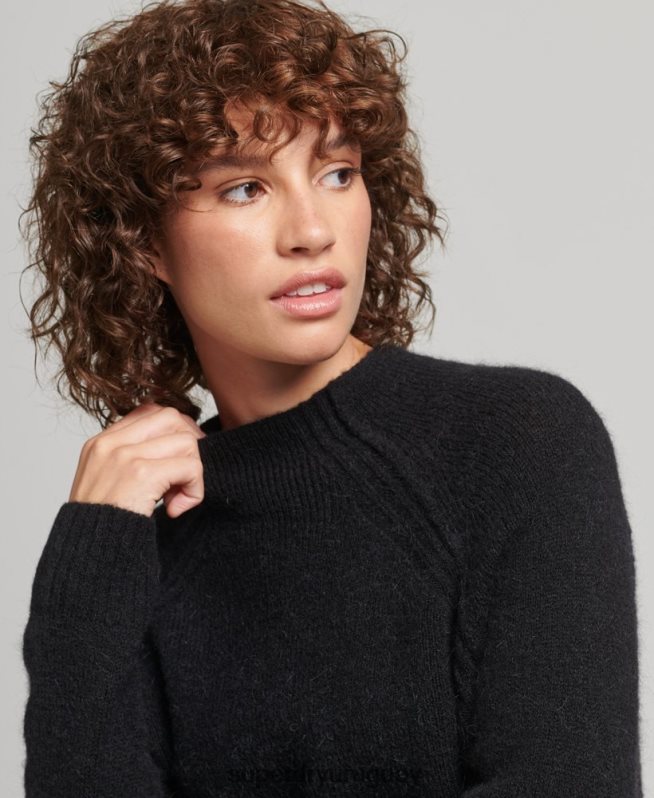 uy Superdry mujer vestido de cuello alto negro DT2N8Z2459 ropa