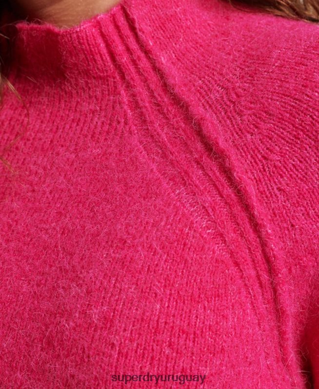 uy Superdry mujer vestido de cuello alto rosa DT2N8Z2440 ropa