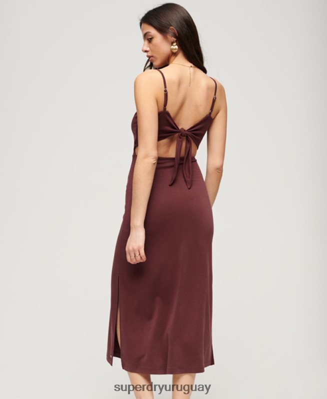 uy Superdry mujer vestido de punto con espalda abierta marrón DT2N8Z2117 ropa