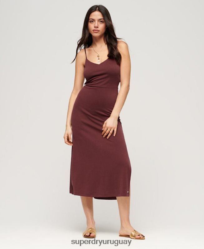 uy Superdry mujer vestido de punto con espalda abierta marrón DT2N8Z2117 ropa