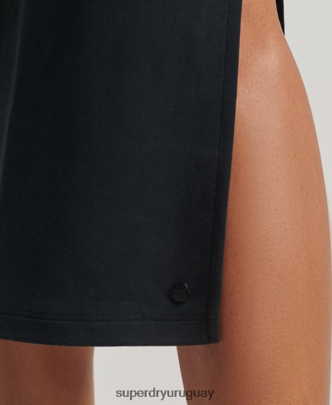 uy Superdry mujer vestido de punto con espalda abierta negro DT2N8Z2358 ropa