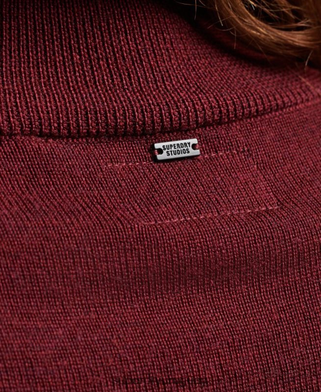 uy Superdry mujer vestido de punto merino rojo DT2N8Z2483 ropa
