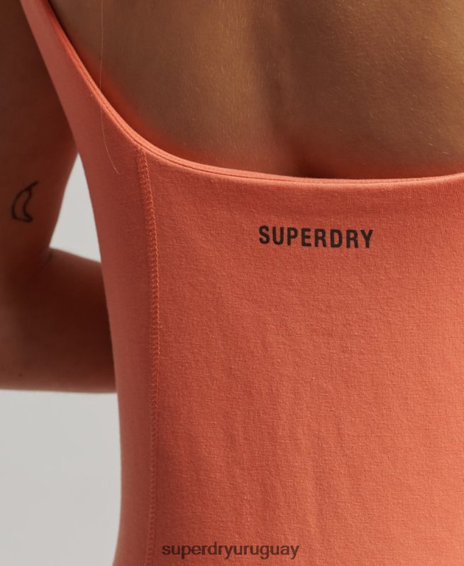uy Superdry mujer vestido de tecnología coral DT2N8Z2509 ropa