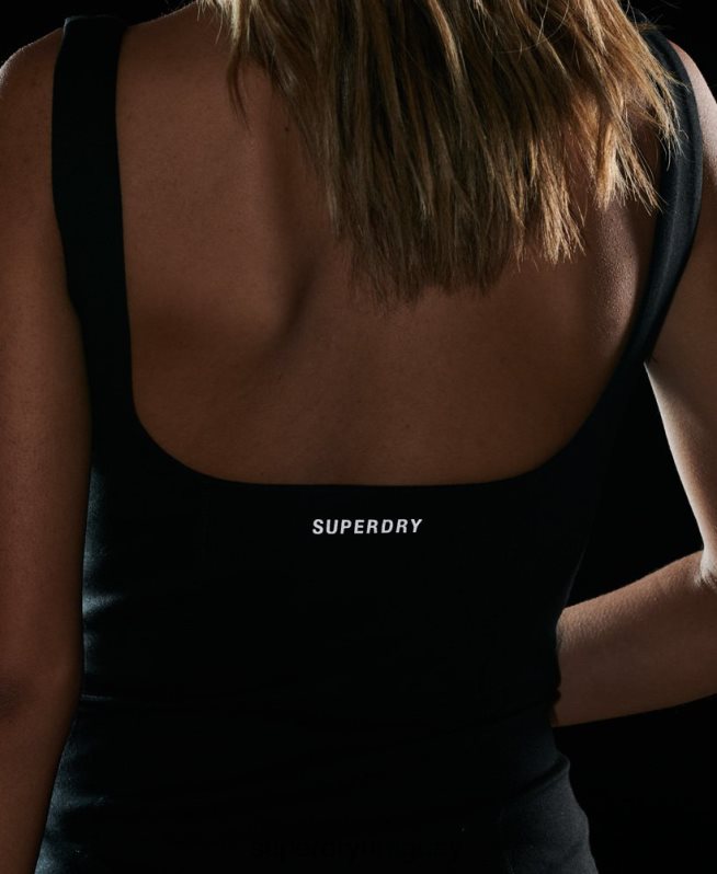 uy Superdry mujer vestido de tecnología negro DT2N8Z2501 ropa