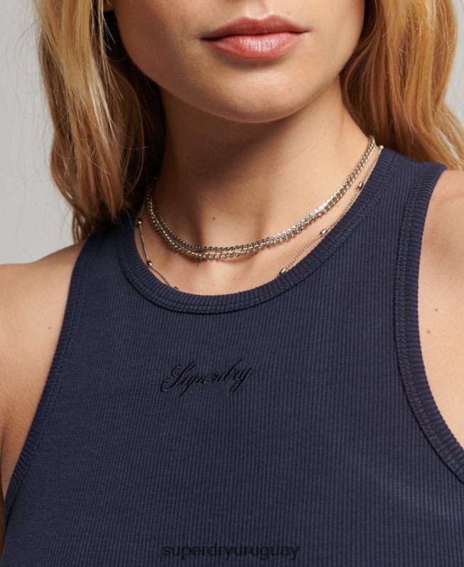 uy Superdry mujer vestido de tirantes básico con logo de código Armada DT2N8Z2422 ropa