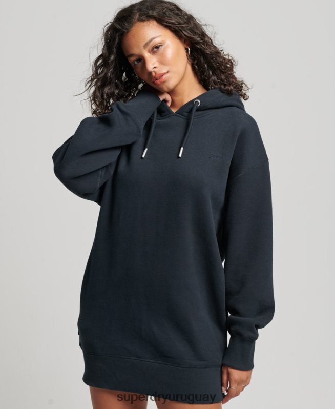 uy Superdry mujer vestido estilo sudadera con logo bordado Armada DT2N8Z2432 ropa