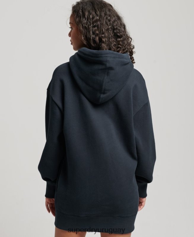 uy Superdry mujer vestido estilo sudadera con logo bordado Armada DT2N8Z2432 ropa