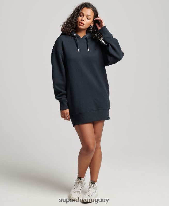 uy Superdry mujer vestido estilo sudadera con logo bordado Armada DT2N8Z2432 ropa