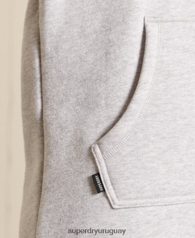 uy Superdry mujer vestido estilo sudadera con logo bordado gris claro DT2N8Z2487 ropa