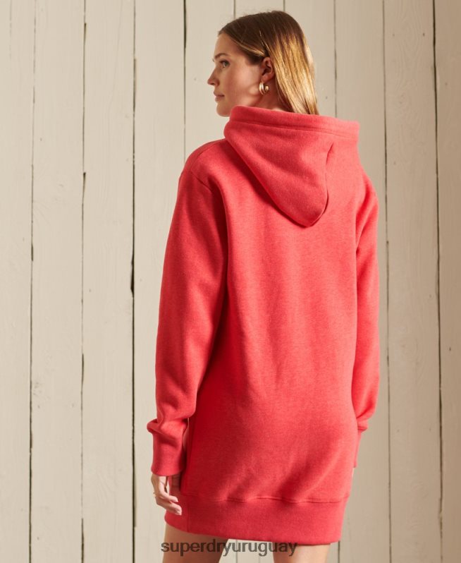 uy Superdry mujer vestido estilo sudadera con logo bordado rojo DT2N8Z2540 ropa