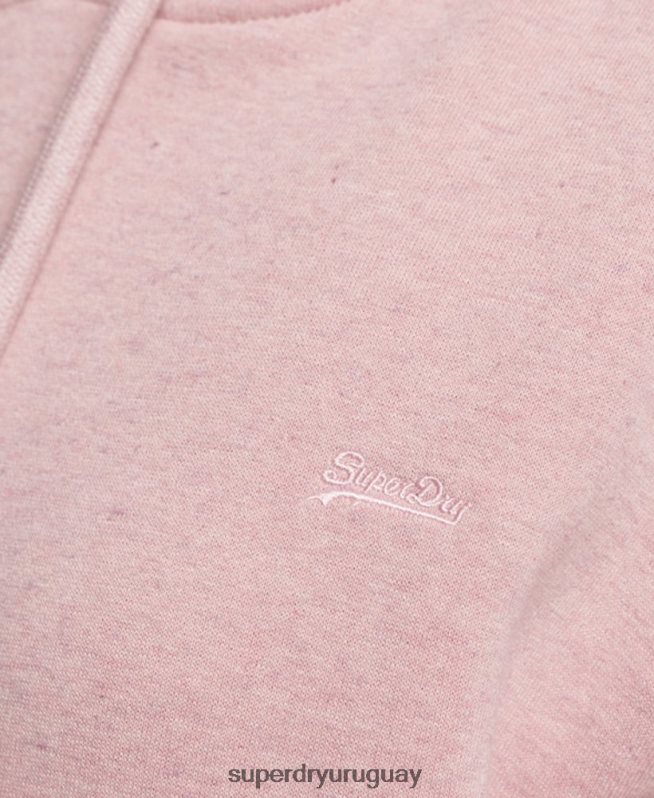 uy Superdry mujer vestido estilo sudadera con logo bordado rosa DT2N8Z2433 ropa
