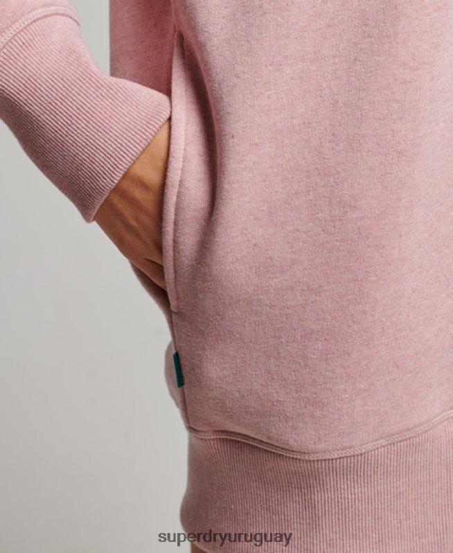 uy Superdry mujer vestido estilo sudadera con logo bordado rosa DT2N8Z2433 ropa