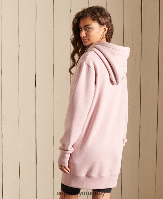 uy Superdry mujer vestido estilo sudadera con logo bordado rosa DT2N8Z2541 ropa