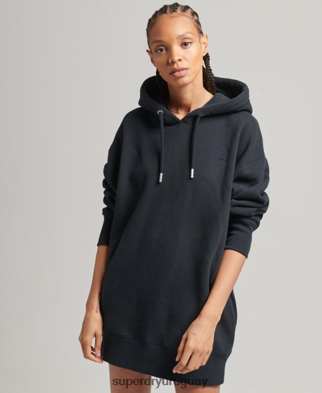 uy Superdry mujer vestido estilo sudadera de algodón orgánico con logo bordado Armada DT2N8Z6528 ropa