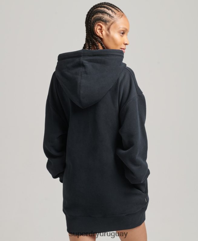 uy Superdry mujer vestido estilo sudadera de algodón orgánico con logo bordado Armada DT2N8Z6528 ropa