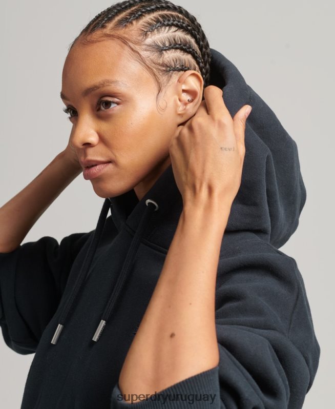 uy Superdry mujer vestido estilo sudadera de algodón orgánico con logo bordado Armada DT2N8Z6528 ropa