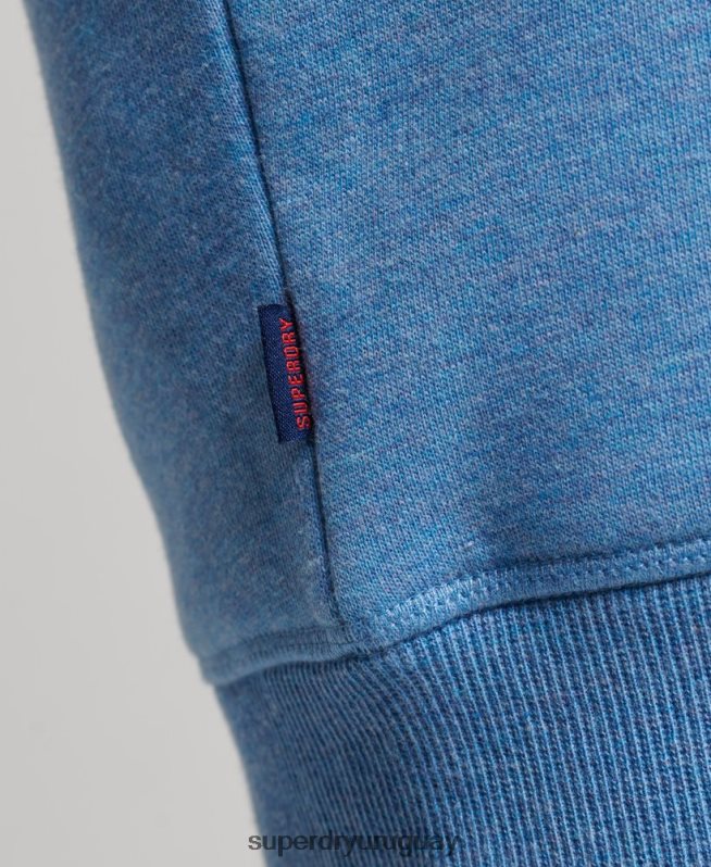 uy Superdry mujer vestido estilo sudadera de algodón orgánico con logo bordado azul DT2N8Z2464 ropa