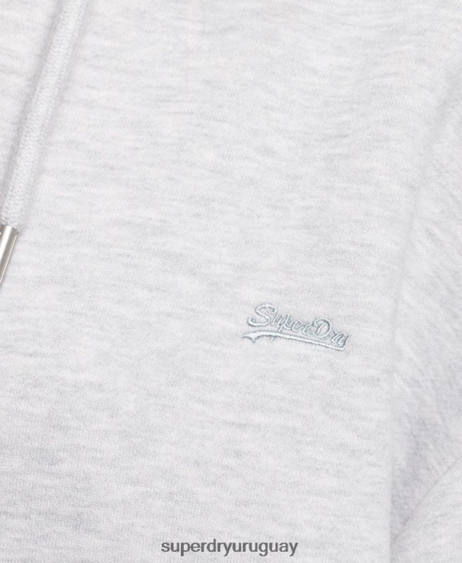 uy Superdry mujer vestido estilo sudadera de algodón orgánico con logo bordado gris claro DT2N8Z2461 ropa