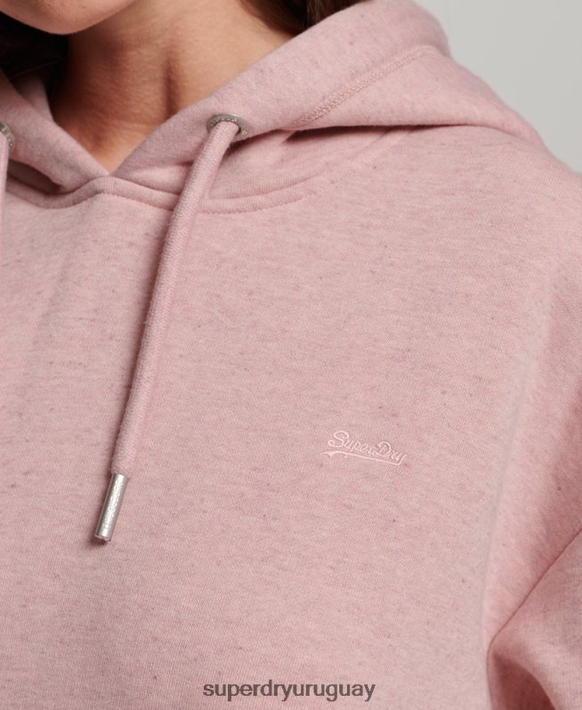 uy Superdry mujer vestido estilo sudadera de algodón orgánico con logo bordado rosa DT2N8Z2463 ropa
