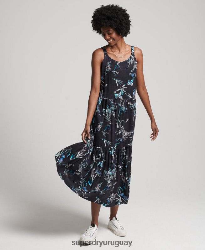 uy Superdry mujer vestido largo tejido Studios Armada DT2N8Z2528 ropa
