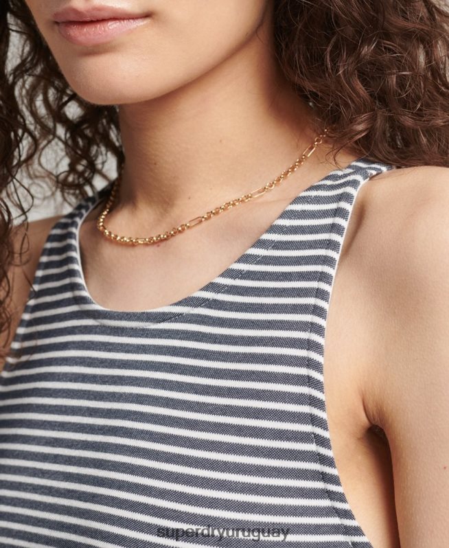 uy Superdry mujer vestido midi con tirantes en la espalda Armada DT2N8Z2538 ropa