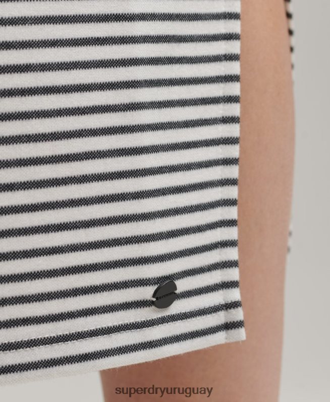 uy Superdry mujer vestido midi con tirantes en la espalda blanco DT2N8Z2530 ropa
